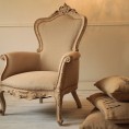 Fotel Francuski Ludwik XV Antyk z XIX wieku po całkowitej renowacji, piękna ręczna snycerka